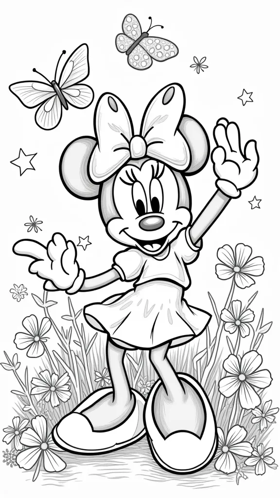 Página para colorear de Minnie Mouse